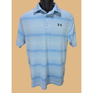 Under Armour Mens The Playoff Polo Small Blue Striped